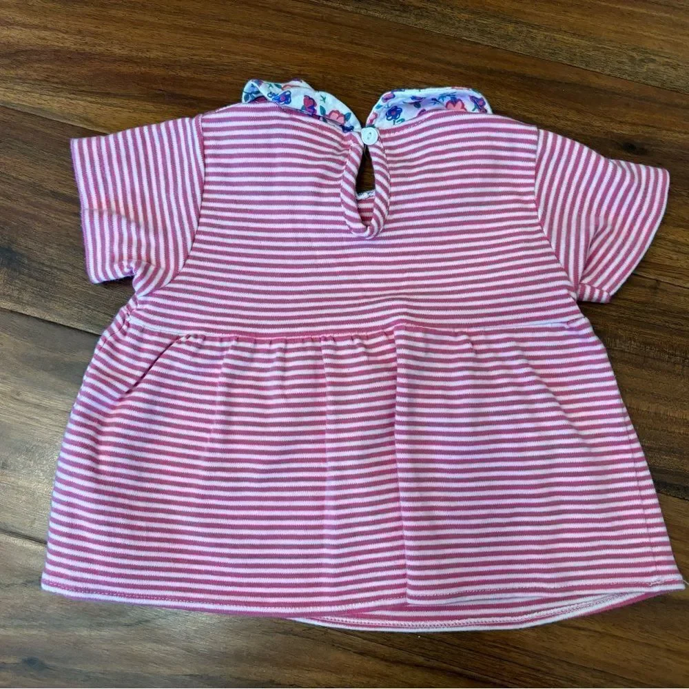 Okie Dokie Vintage 2 piece set stripe floral top and shorts